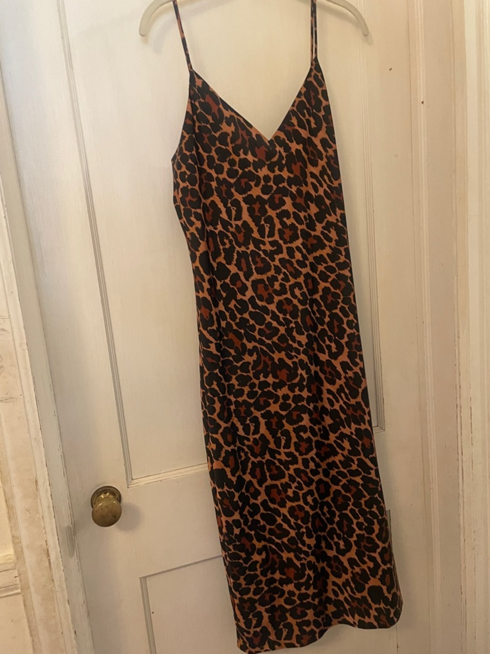 NEW J. Crew Leopard-Pattern Slip Dress in Black and Brown